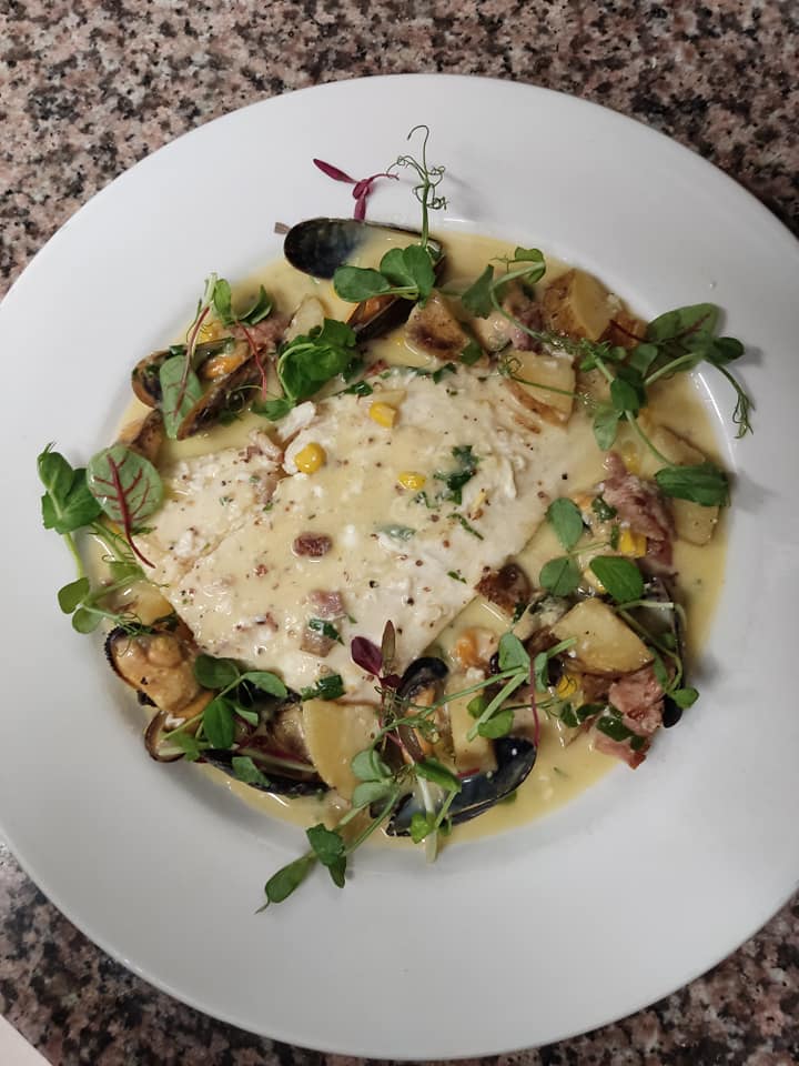 Haddock Fillet with a home-made Mussel Chowder
