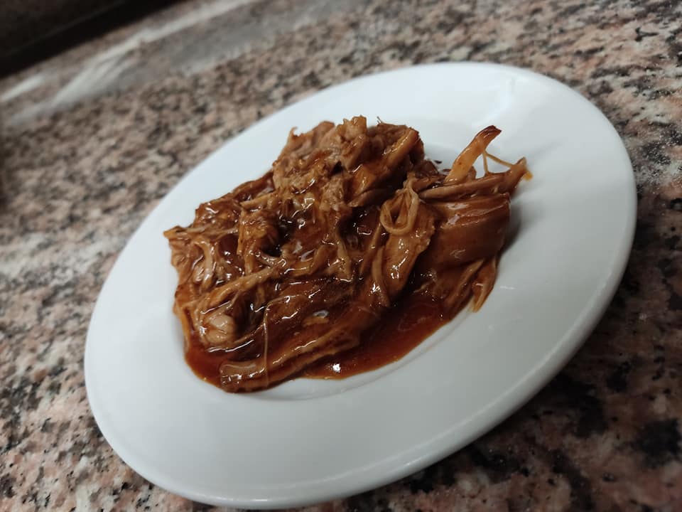 12 hour cooked British pork shoulder with our own barbecue sauce