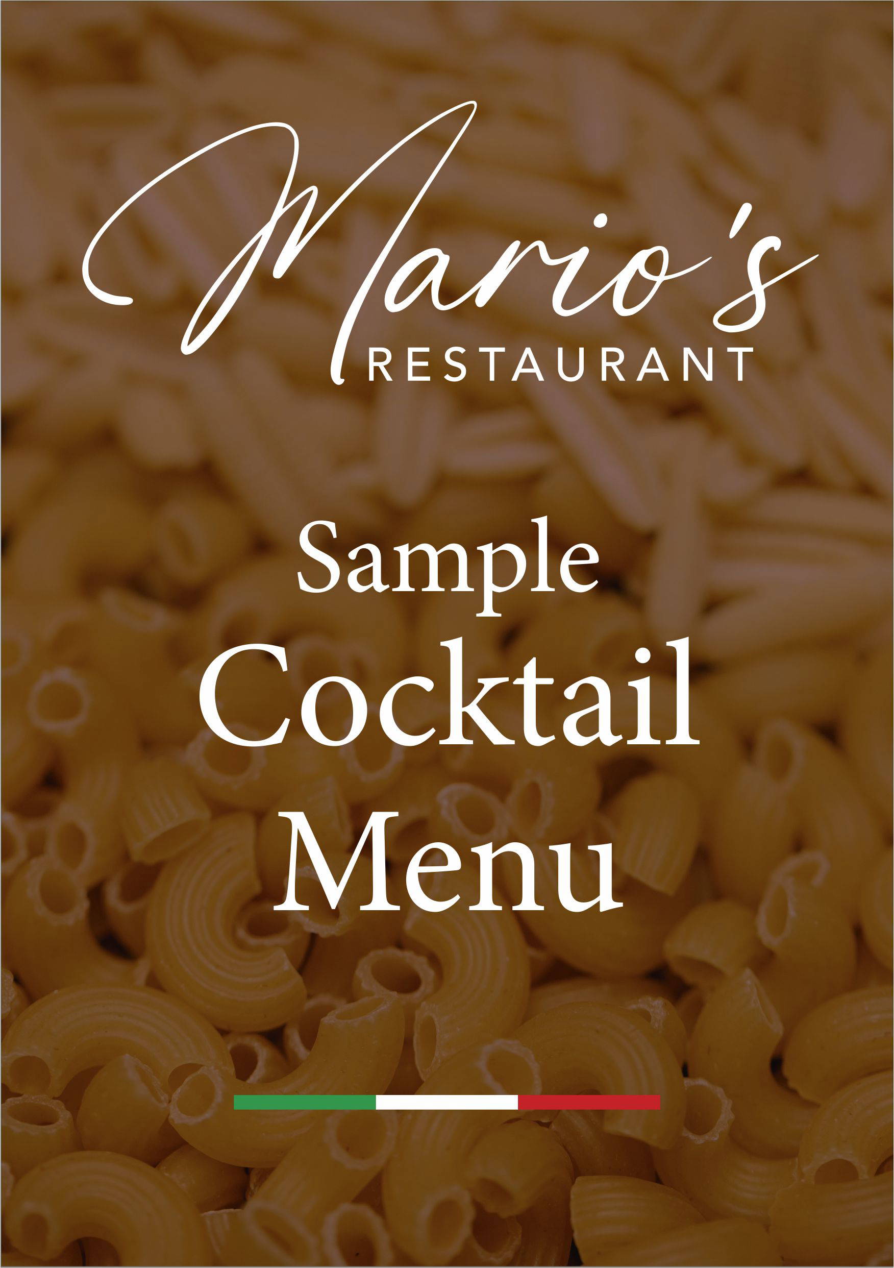 Marios Sample Cocktail Menu Button